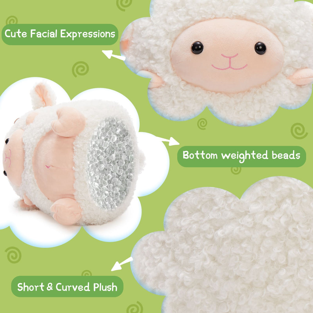 Cartoon Weighted Pillow for Kids Adults 1.5 Lbs - Get Better Sleep - Sustainably Made and Chemical Free - Machine Washable - Kawaii Sheep 14-inch Throw Pillows - Free Shipping