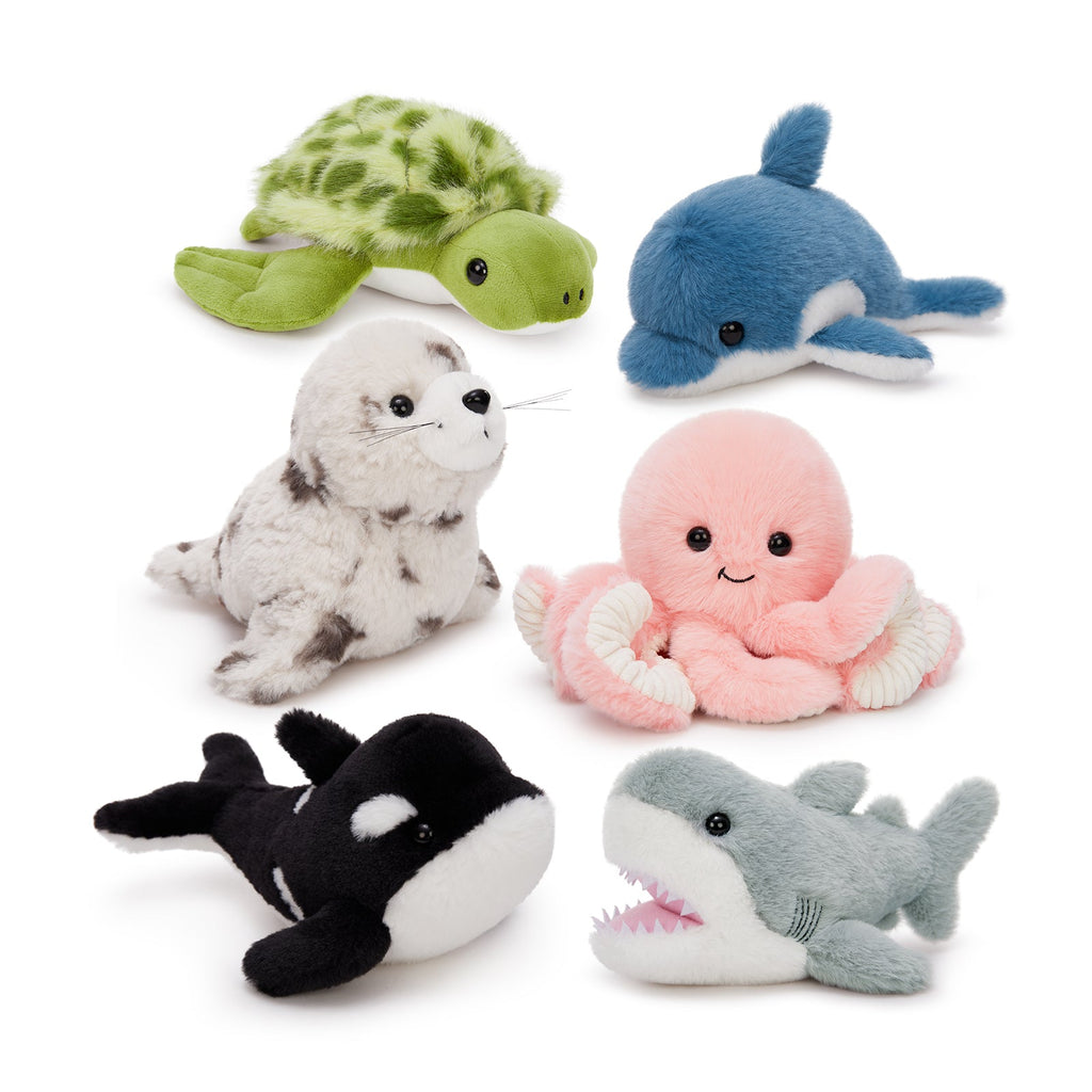 6 Pcs Ocean Stuffed Animals Sea Plush Toys, 9.8 Inches