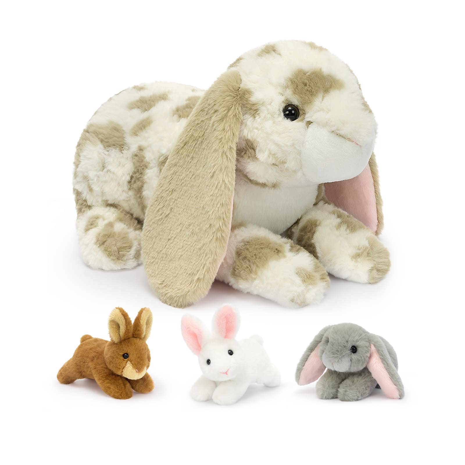 Realistic Bunny Stuffed Animals with Babies Inside, 17.7 Inches
