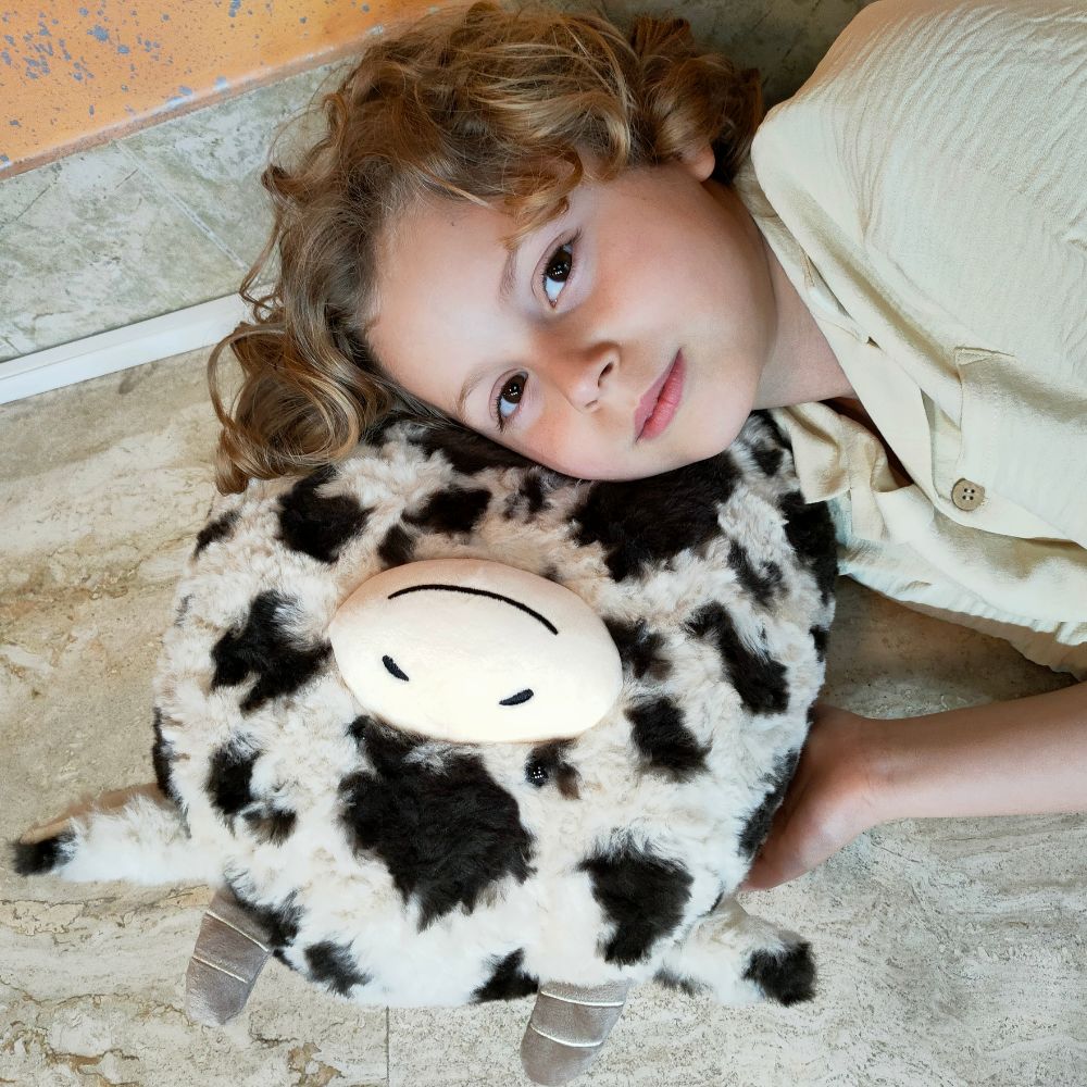 MorisMos Stuffed Animals - Cow Weighted Plush Pillows - Big Cozy Cartoon Cattle Plush Pillows - Christmas/Birthday/Easter/Thanksgiving Gift for Girls Boys - Sofa Cushion  Pillows