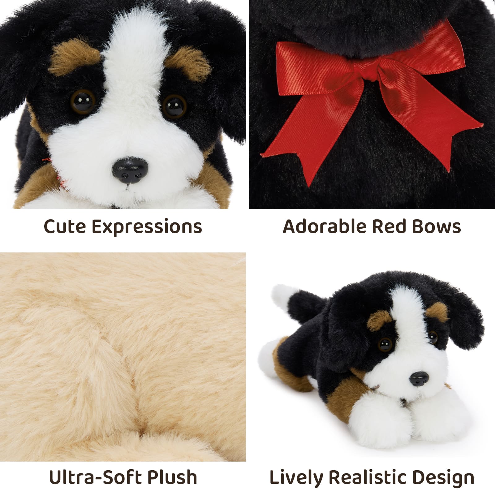 Dog Plush Toy Set Soft Stuffed Puppy Collection, 13.8 Inches