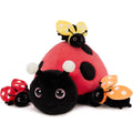 4 Pcs Ladybug Stuffed Animal - Kawaii Mother Ladybird Plush Toys Pillow with 3 Small Baby Lady Beetle Plushie - Gift for Insect Lover - Decorations, Party Favor, Baby Shower - Glow-in-Dark Design
