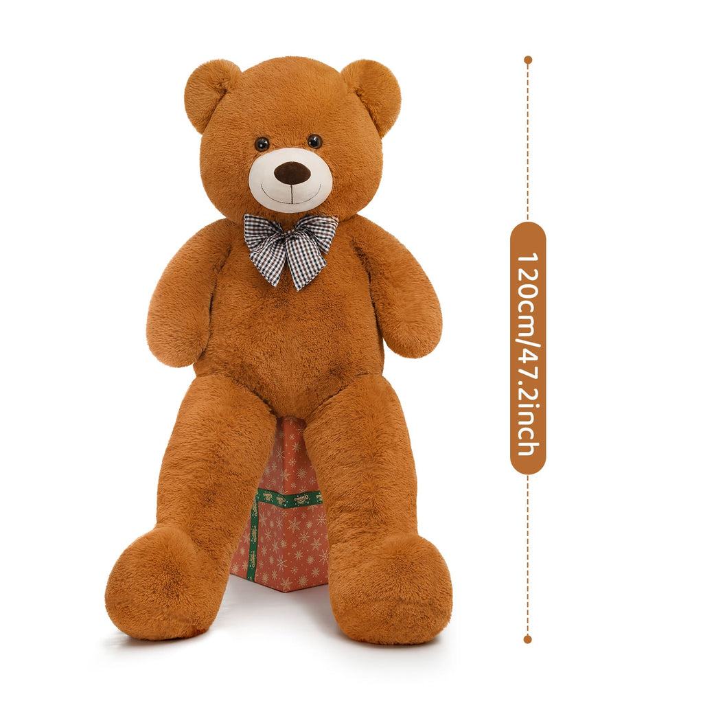 Giant Teddy Bear Plush Toy, Dark Brown, 47/55/59 Inches