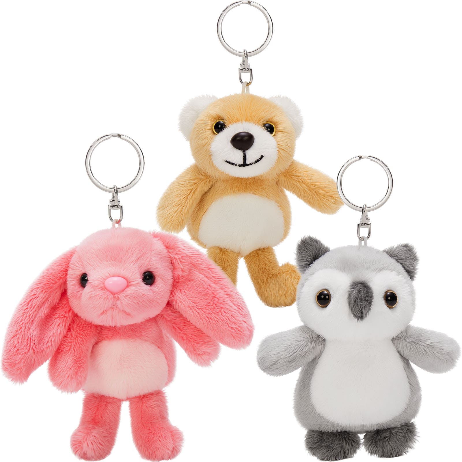 Mini Bulk Plush Keychains - Cute Animal Plush Toy Assortment - Wholesale Party Favors - Kawaii Pendant Accessories for Bags Backpacks - Wholesale Stuffed Animals - Free Shipping