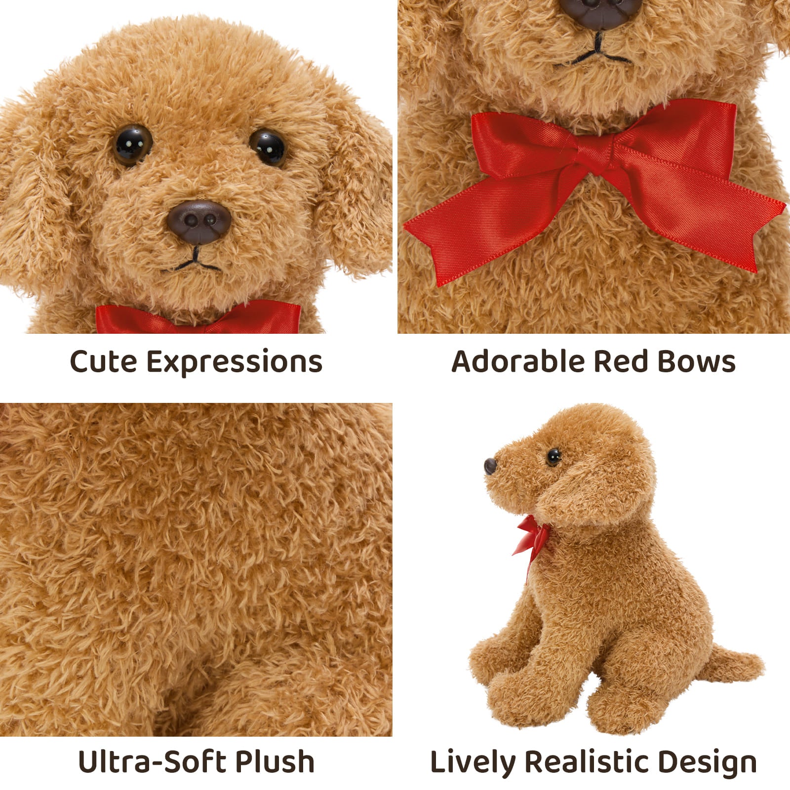 Dog Plush Toy Set Soft Stuffed Puppy Collection, 13.8 Inches