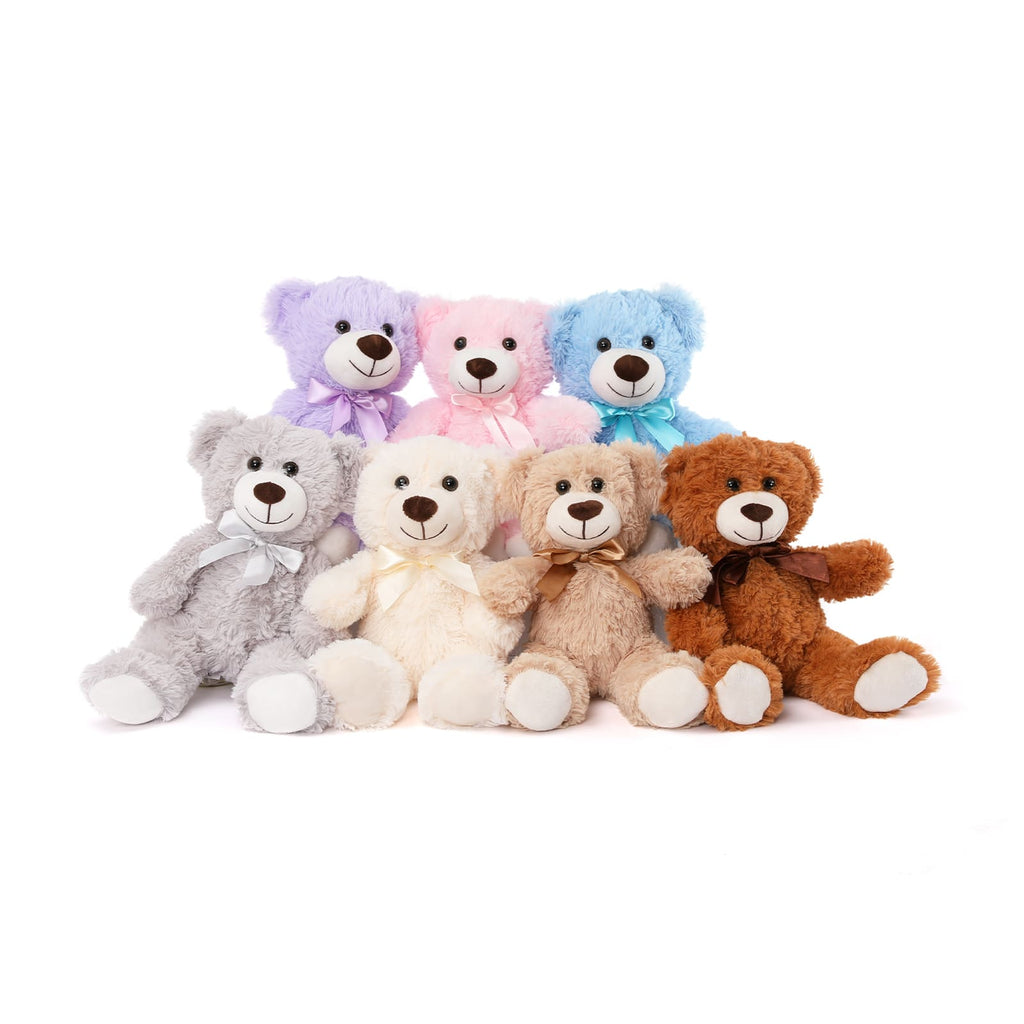 7-Piece Teddy Bear Stuffed Toys, Seven Colors, 13.8 Inches