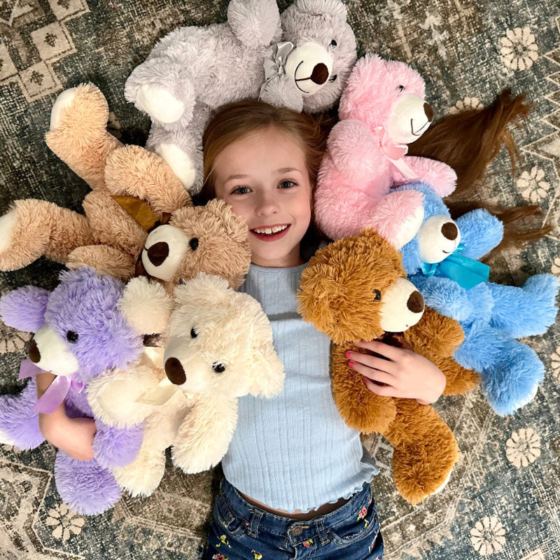 7-Piece Teddy Bear Stuffed Toys, Seven Colors, 13.8 Inches - MorisMos Stuffed Animals