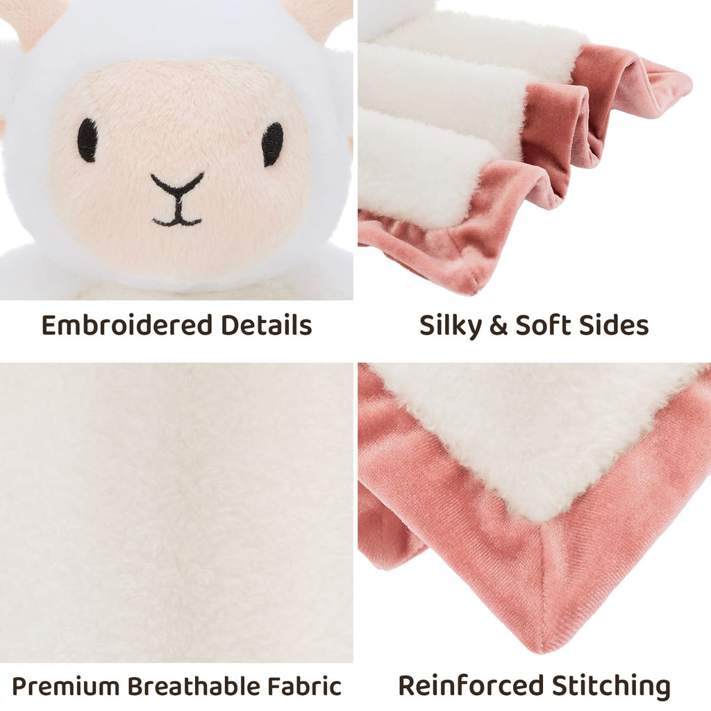 Animal Security Blanket Soft Plush Lovey Comfort Blanket, 14 Inches