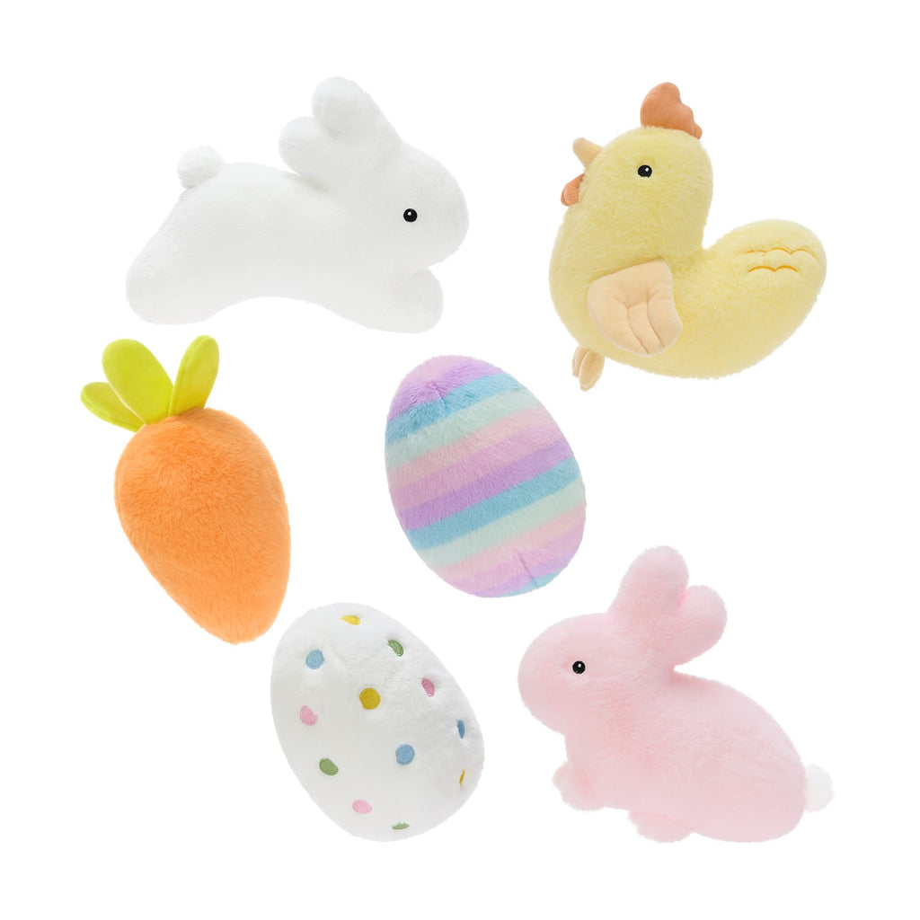 Easter Plush Toy Set – Bunny, Chick, Carrot & Colorful Easter Egg Stuffed Animals