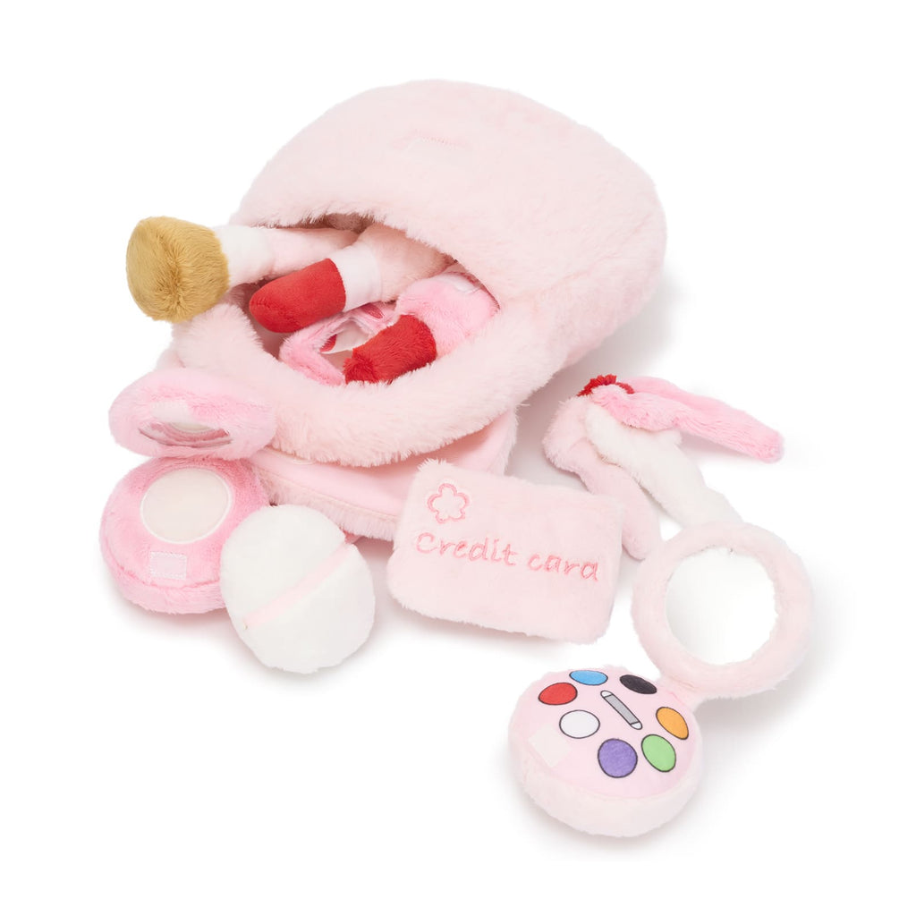 Soft Pink Pretend Makeup & Accessories Toy Set - My First Purse Plush Playset