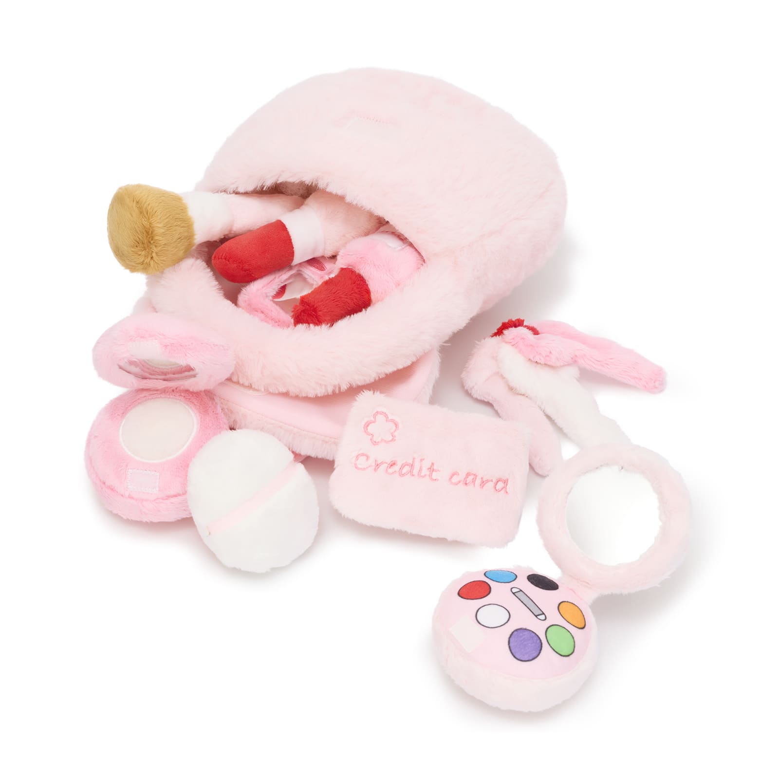 Soft Pink Pretend Makeup & Accessories Toy Set - My First Purse Plush Playset