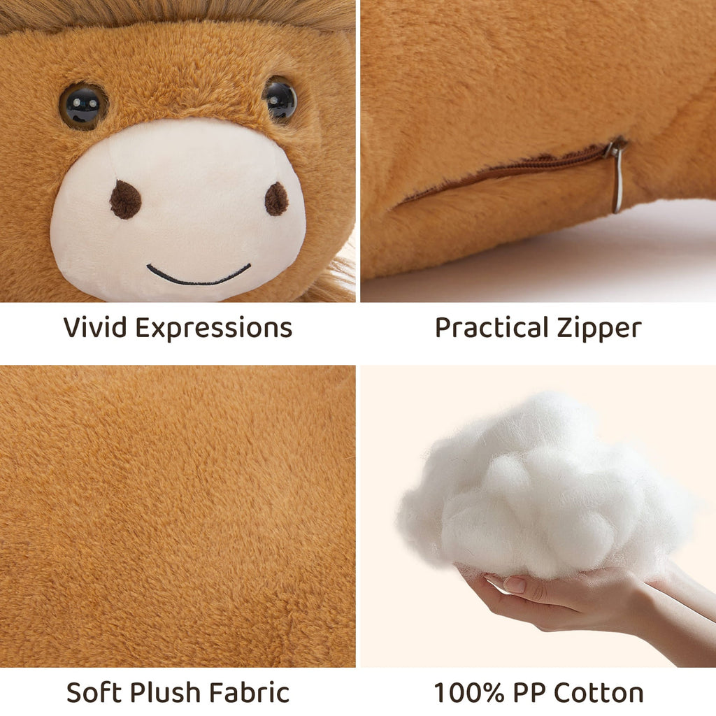 Big Highland Cow Stuffed Animals, Brown, 32 inches