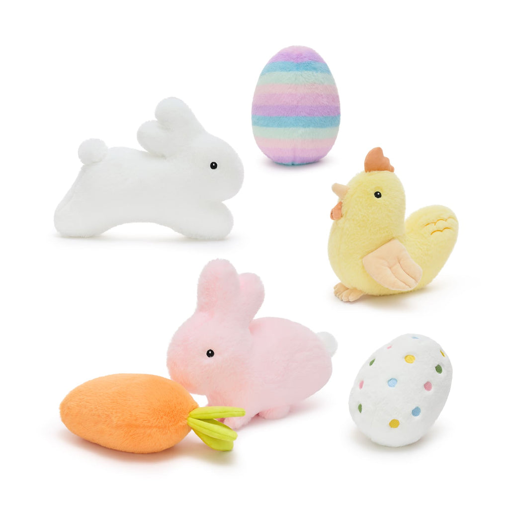 Easter Plush Toy Set – Bunny, Chick, Carrot & Colorful Easter Egg Stuffed Animals