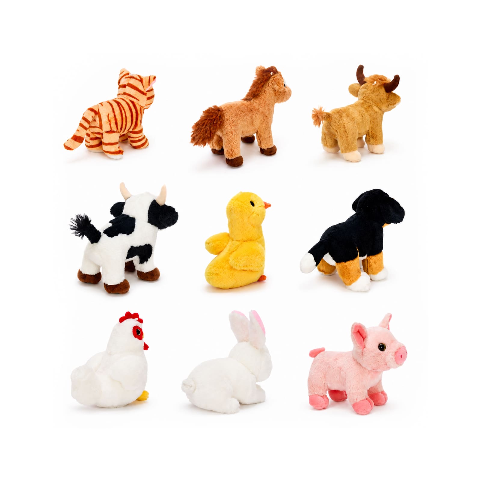 Farm Animal Plush Gift Set with Carrier & Adoption Certificate