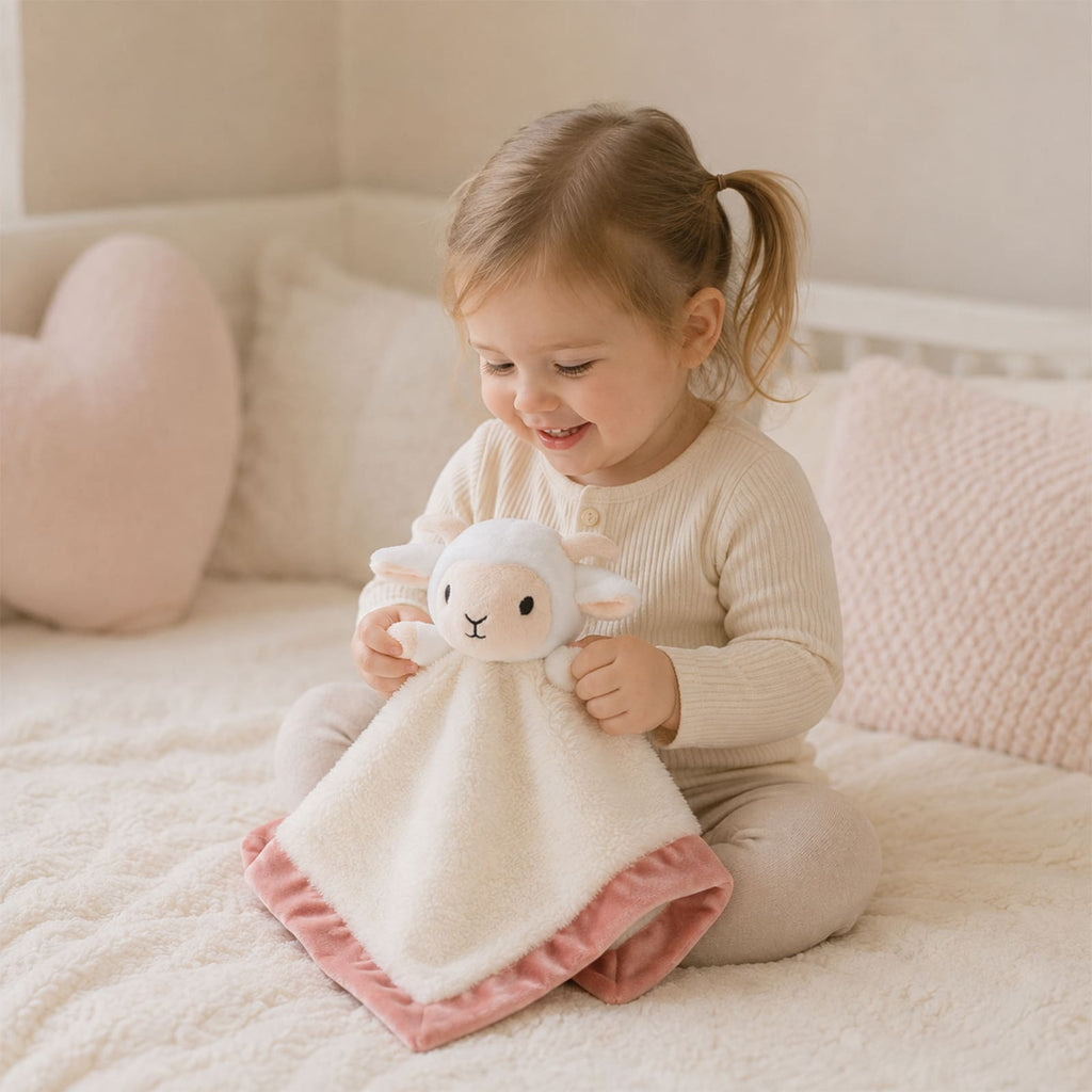 Animal Security Blanket Soft Plush Lovey Comfort Blanket, 14 Inches