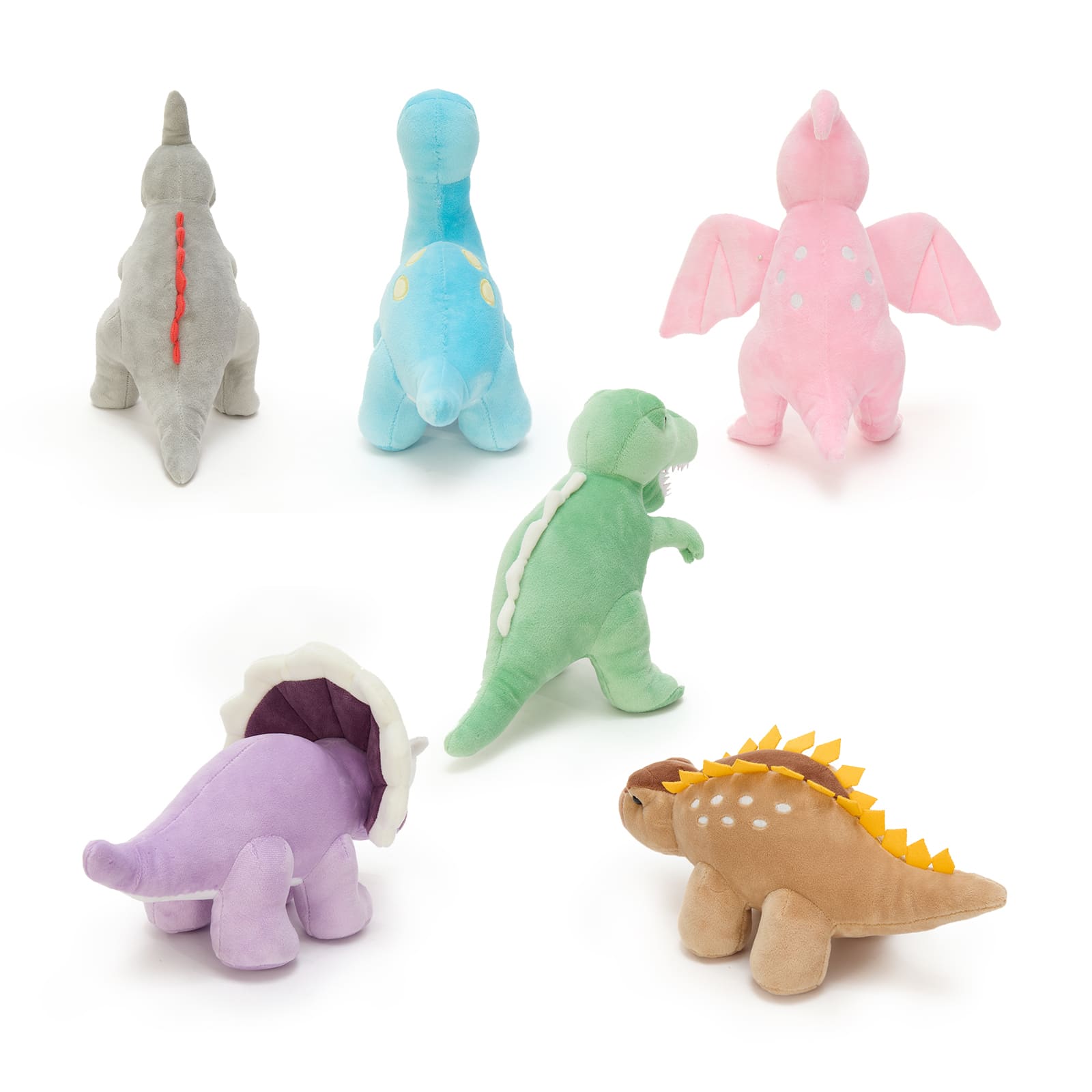 Mini Dinosaur Plush Toy Set – 9.8" Soft Stuffed Dino Animals for Kids