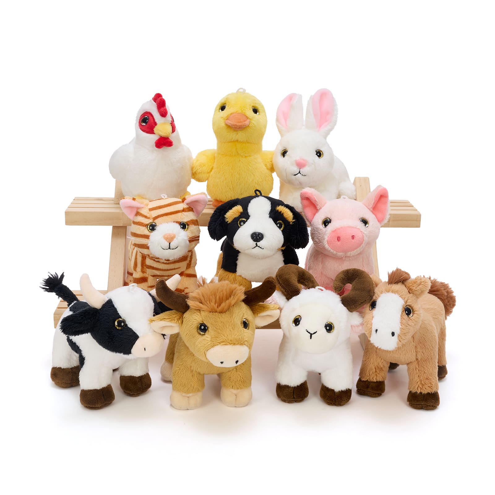 Farm Animal Plush Gift Set with Carrier & Adoption Certificate