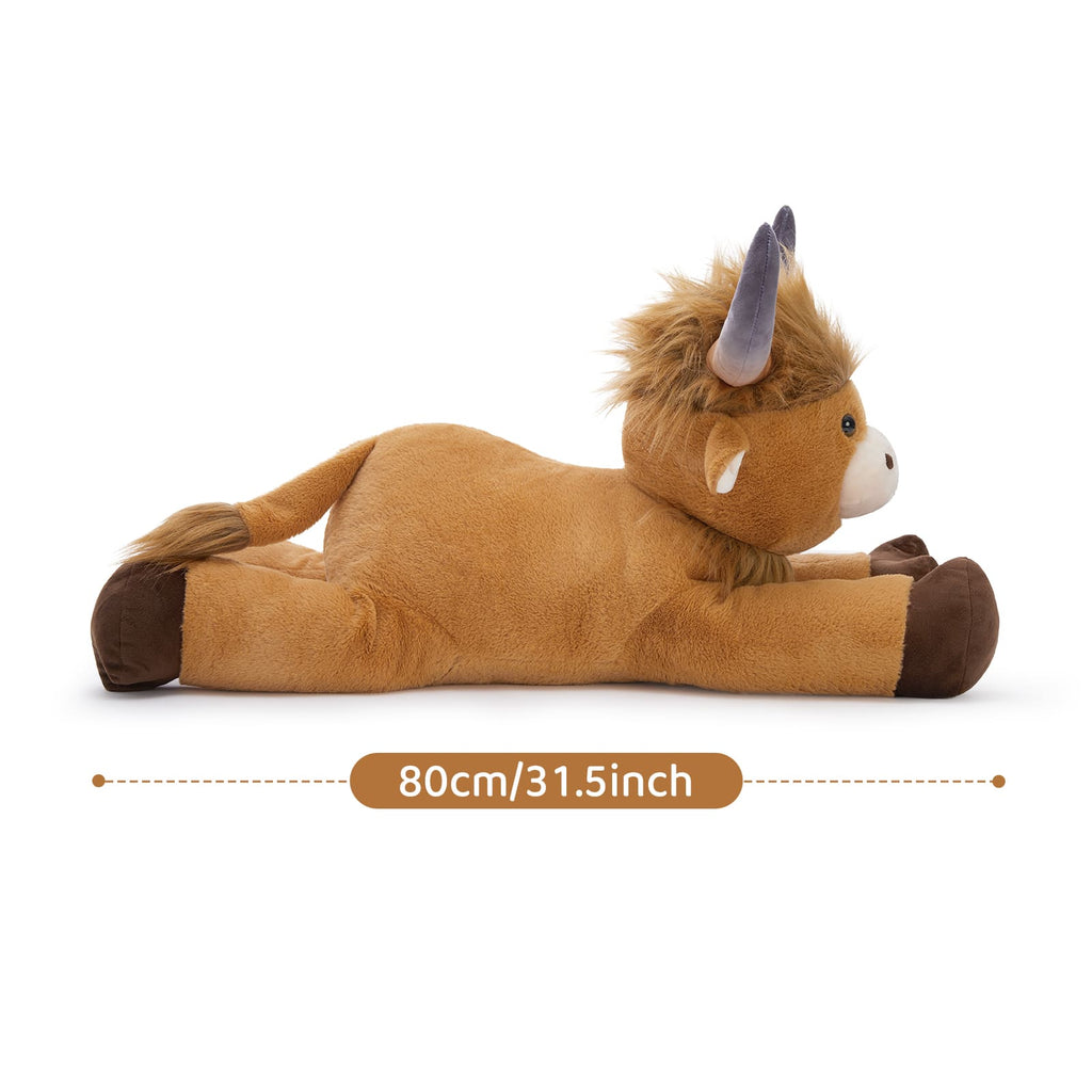 Big Highland Cow Stuffed Animals, Brown, 32 inches