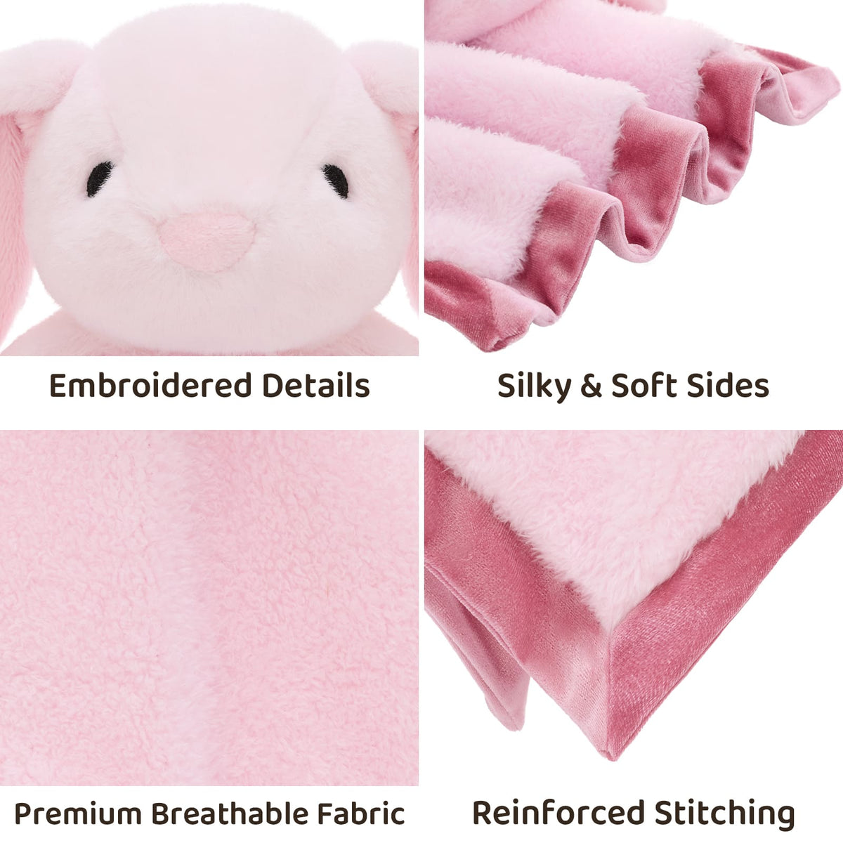 Animal Security Blanket Soft Plush Lovey Comfort Blanket, 14 Inches