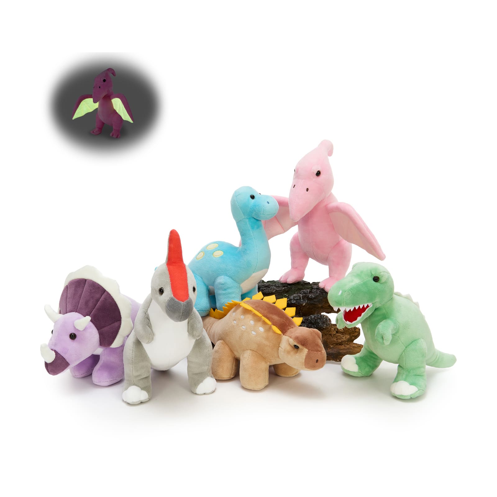 Mini Dinosaur Plush Toy Set – 9.8" Soft Stuffed Dino Animals for Kids