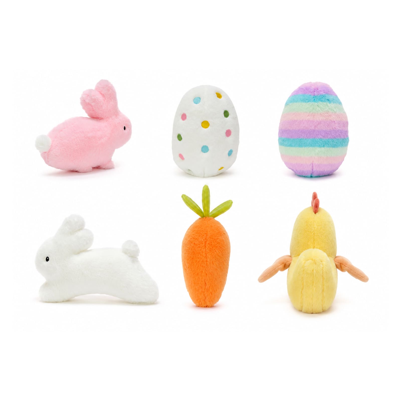 Easter Plush Toy Set – Bunny, Chick, Carrot & Colorful Easter Egg Stuffed Animals