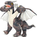 Triple-Headed Flying Dragon Plush Toys, Grey/Pink, 21.6 Inches