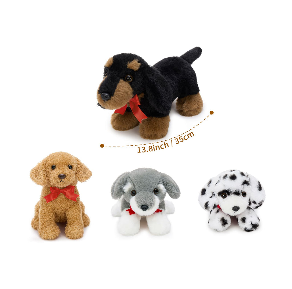 Dog Plush Toy Set Soft Stuffed Puppy Collection, 13.8 Inches