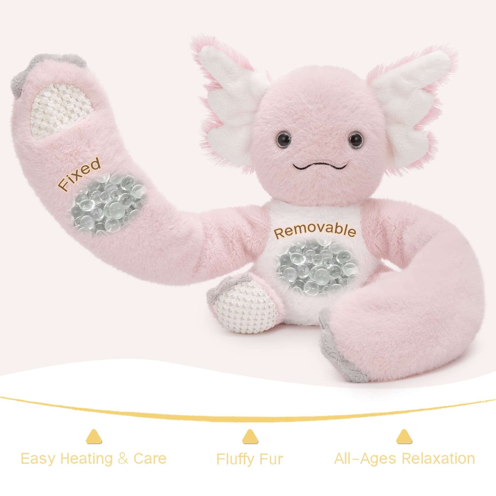 Axolotl Wighted Stuffed Animals for Kids, Adults - 20 Inches Long Plush Arms for Hugs - 3.8 LBS Axolotl Stuffed Animal Plushies - Ultra Squishy Body Pillows - Long Arm Plushie Neck Pillow for Sofa, Bed - Gift for Kids, Teens, Adults