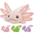 4 Pcs Large Axolotl Stuffed Animals - Axolotl Stuffed Animal Mommy 31.4" with 3 Baby Axolotl Plushies in Tummy - 4 Piece of Cute Axolotl Plush Pillow Toys for Kids - Glow-in-the-dark Salamander Stuffed Animals - Cool Amphibians Plush Toys -  Christmas/Birthday Gift for Friends