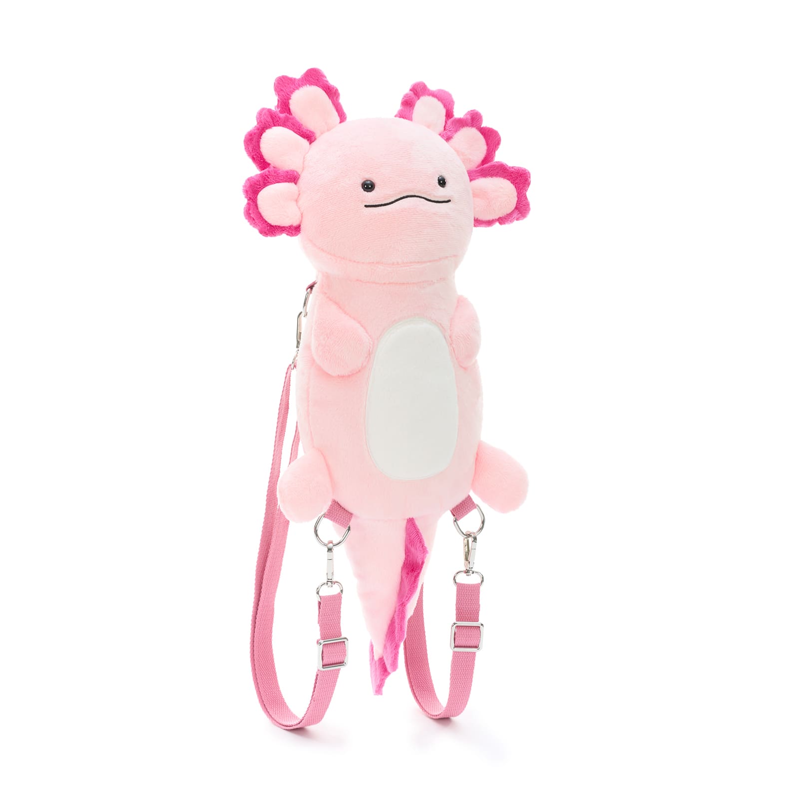 Plush Axolotl Backpack with Three Mini Axolotl Plushies Inside