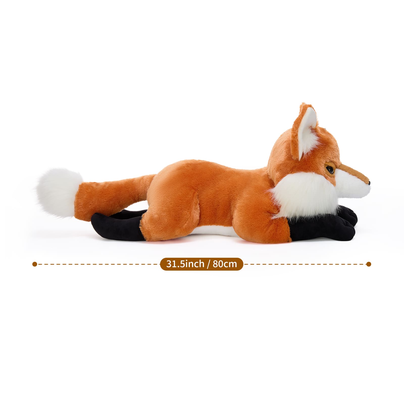 Fox Plush Toys Jungle Stuffed Animals, Reddish-brown, 31 Inches