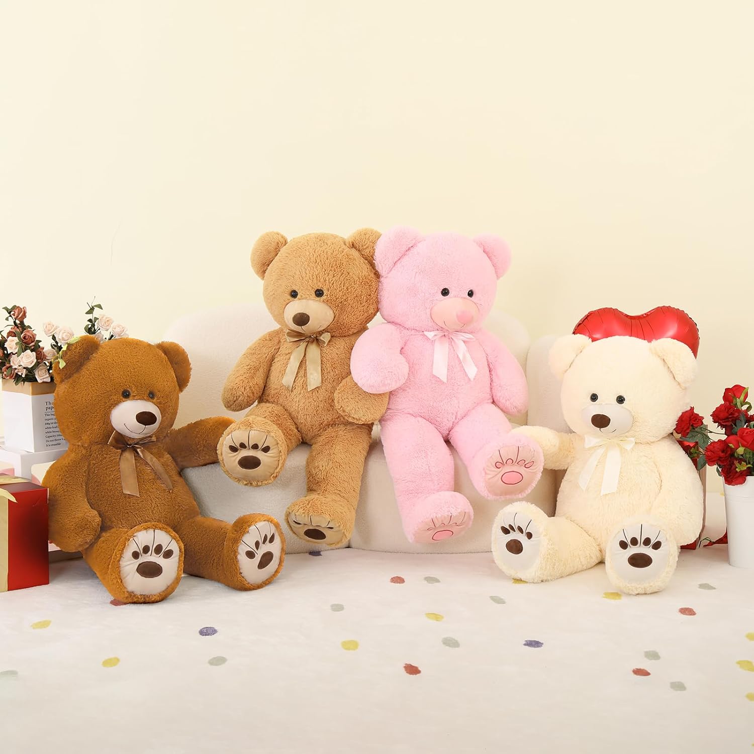 Teddy Bear Stuffed Animals, Stuffed Bear Plush, Cute Stuffed Animals, Giant Teddy Bears for Kids Baby Toddlers Girlfriend, Gifts for Valentine's Day/Birthday/Christmas, MorisMos Stuffed Animals