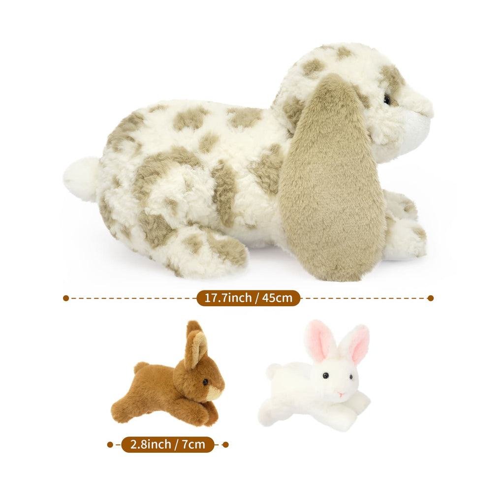 Realistic Bunny Stuffed Animals with Babies Inside, 17.7 Inches