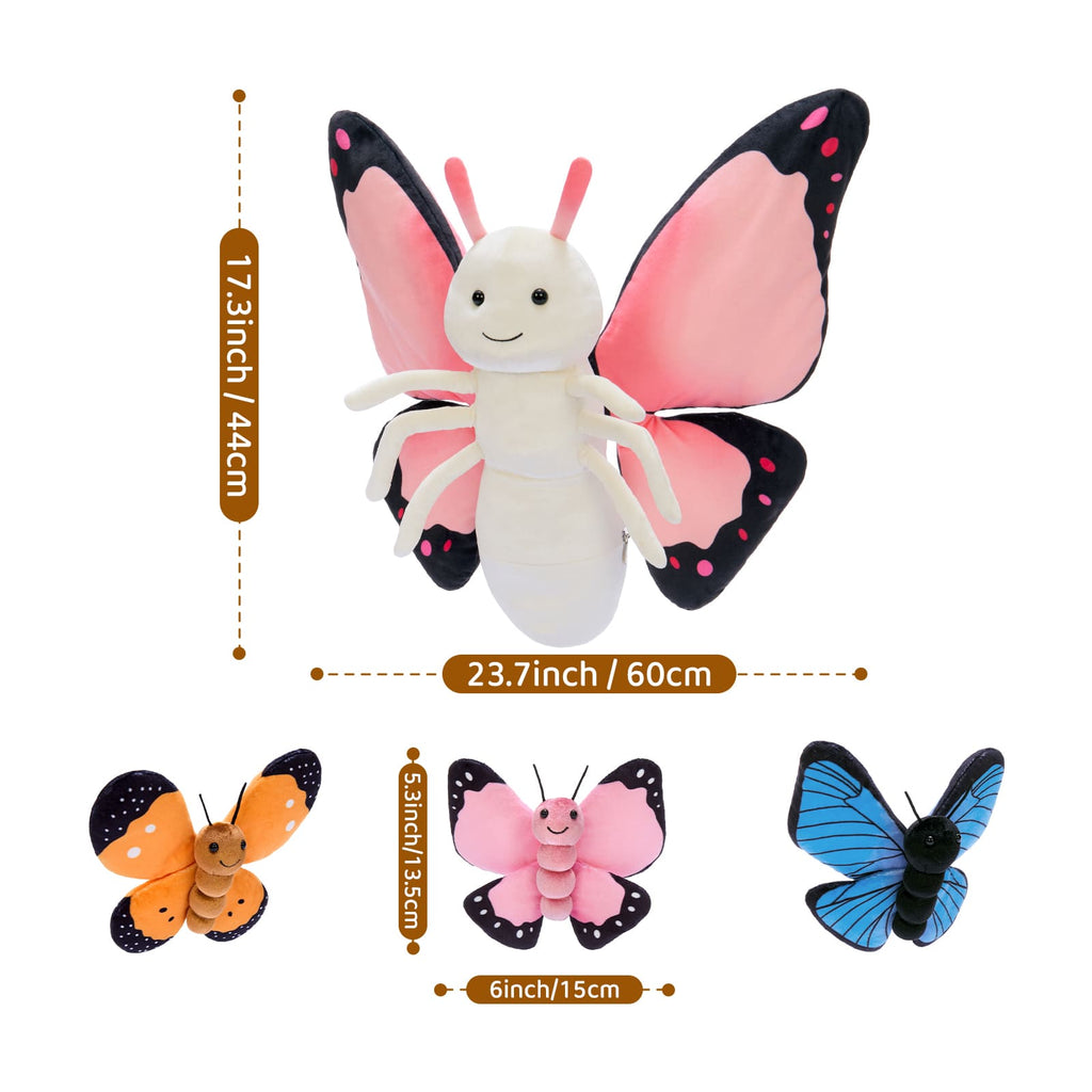 Cute Butterfly Plush Toy – Soft Stuffed Animal with Big Colorful Wings