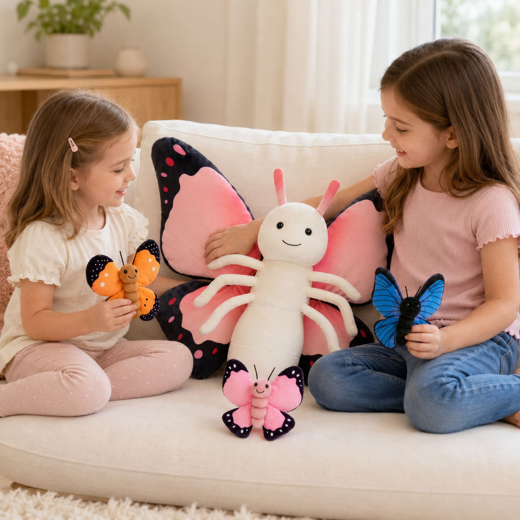 Cute Butterfly Plush Toy – Soft Stuffed Animal with Big Colorful Wings