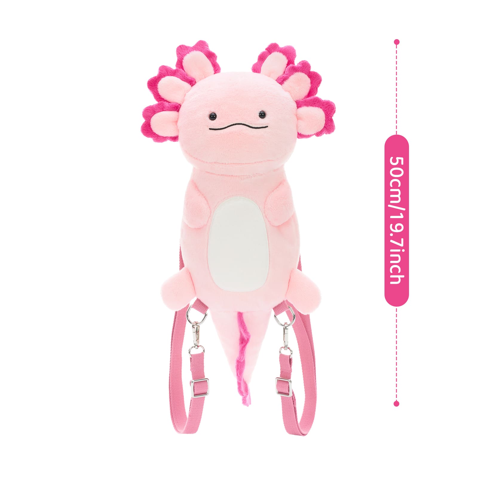 Plush Axolotl Backpack with Three Mini Axolotl Plushies Inside