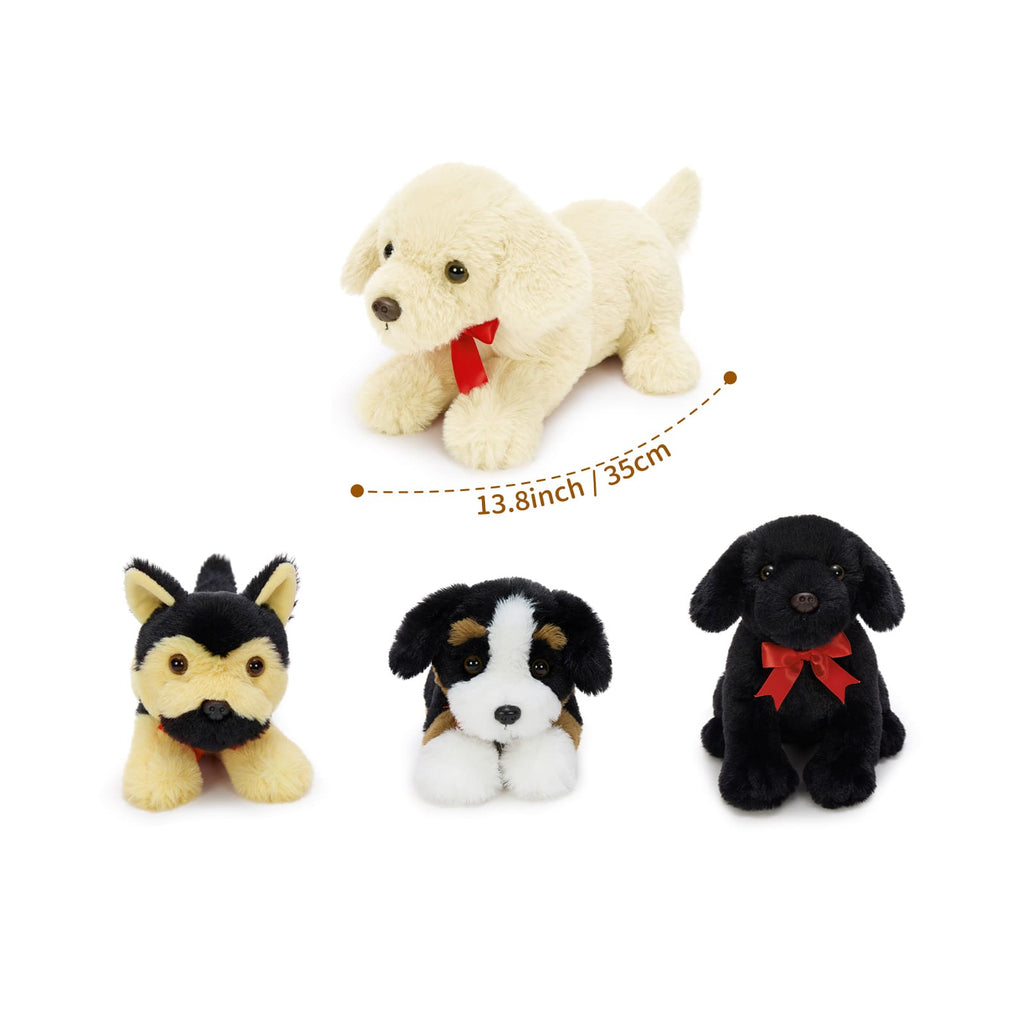 Dog Plush Toy Set Soft Stuffed Puppy Collection, 13.8 Inches