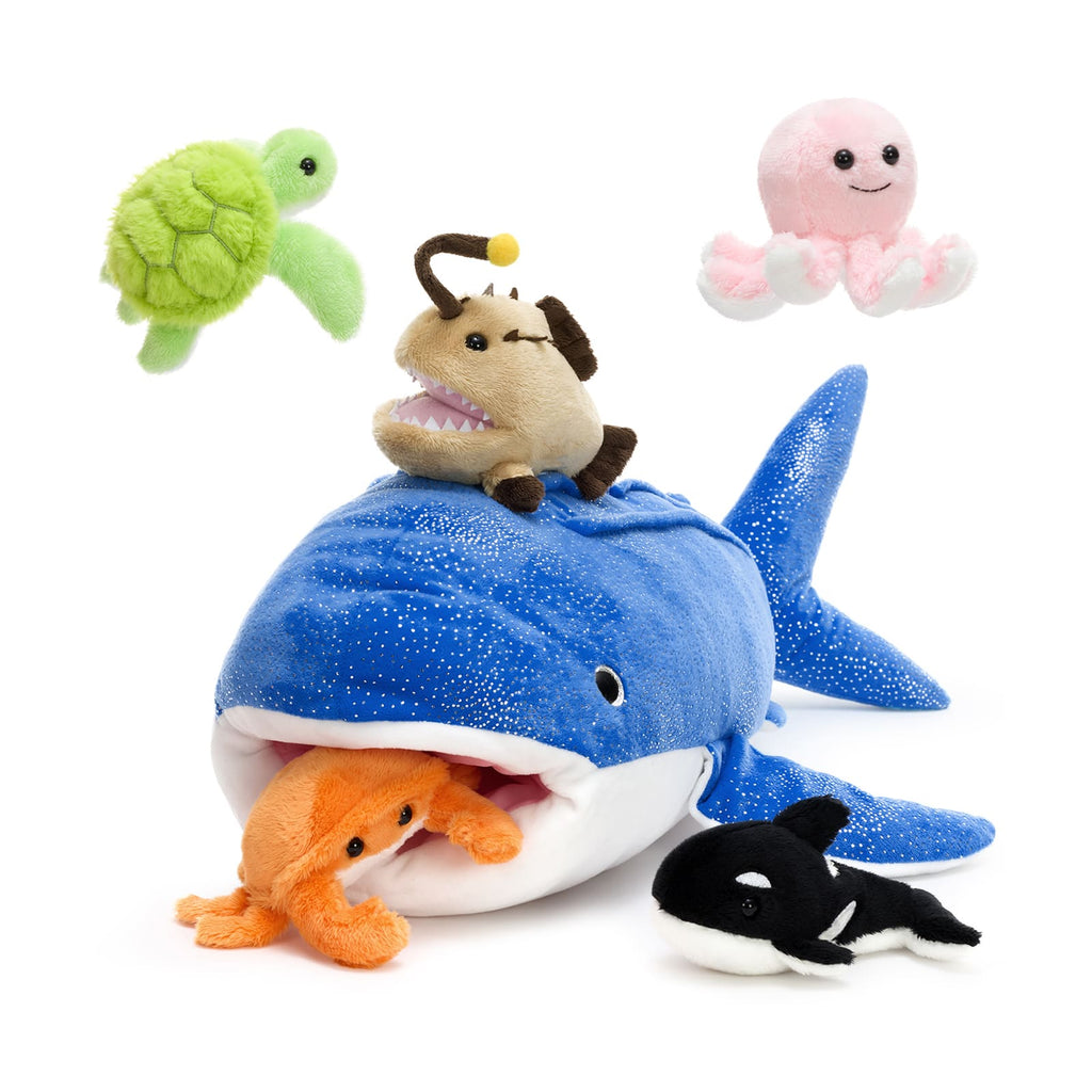 Whale Shark Teddy Soft Toy with 5 Ocean Animals Inside, 23.6 Inches