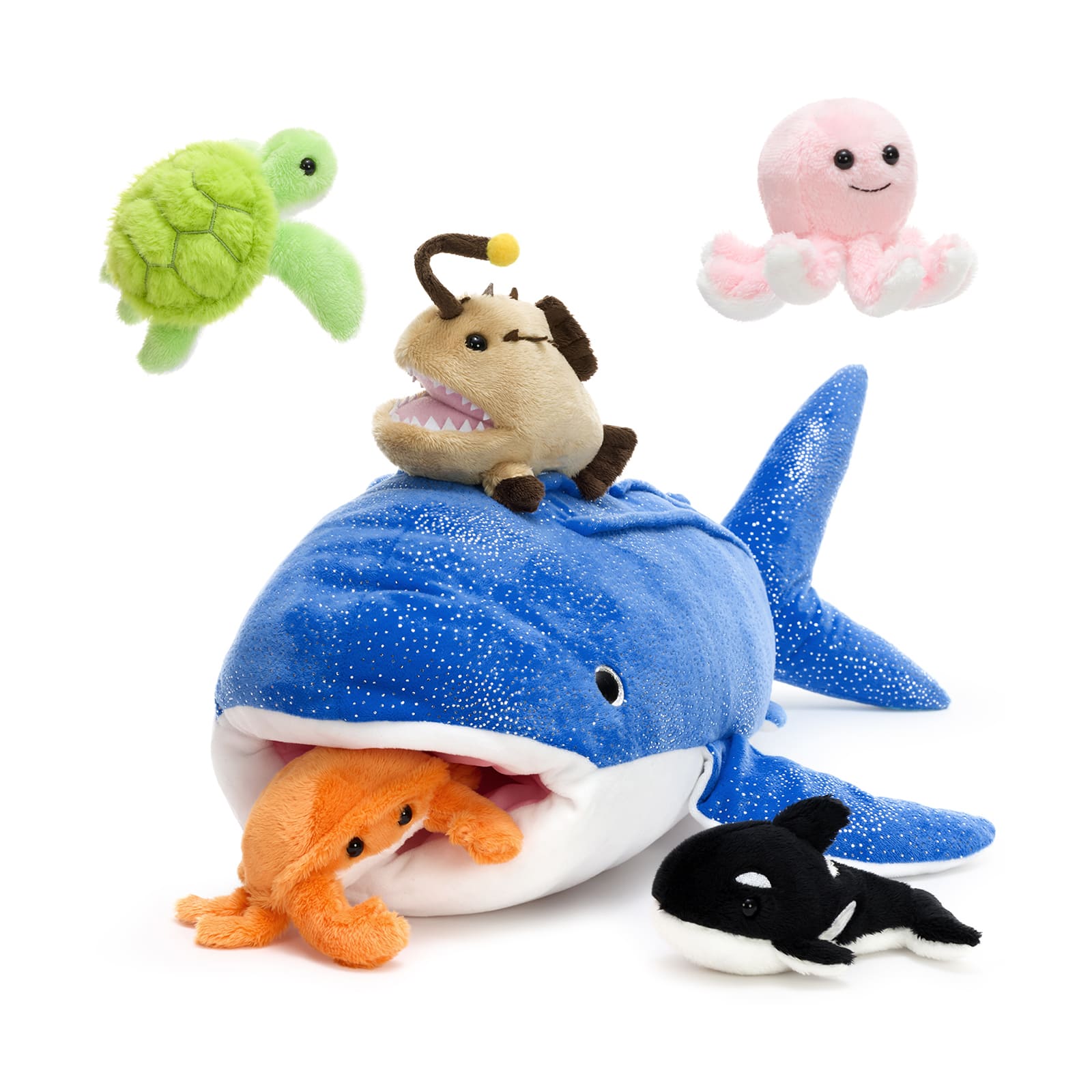 Whale Shark Teddy Soft Toy with 5 Ocean Animals Inside, 23.6 Inches