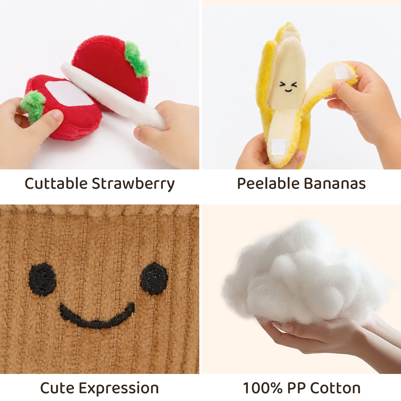 7pcs Tea Party Plush Set Cutting Pretend Play Food Sets Toys for Kids