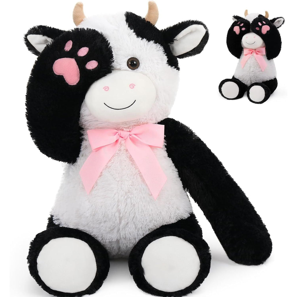 Dairy Cow Plush Toys - Cow Stuffed Animals 24 Inches - Farm Stuffed Animals - Hide and Seek Play Toys - Cute Cartoon Plush Pillows for Kids - Christmas/Birthday/Baby Shower/Valentine's Day/Thanksgiving Gift For Teens Kids Adults
