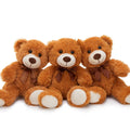 3-Piece Teddy Bears, Dark Brown, 13.8 Inches