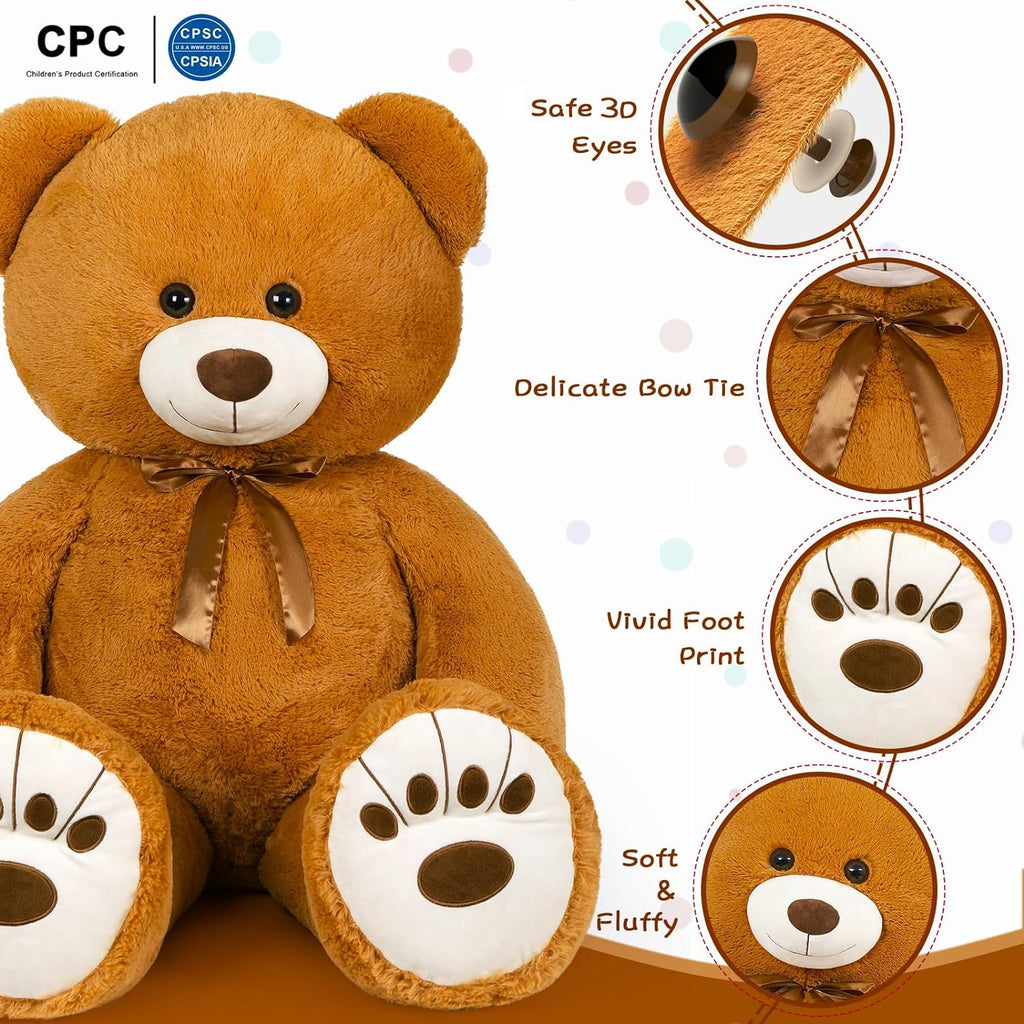 Brown Teddy Bear Stuffed Animals, Stuffed Bear Plush, Cute Stuffed Animals, Giant Teddy Bears for Kids Baby Toddlers Girlfriend, Gifts for Valentine's Day/Birthday/Christmas, MorisMos Stuffed Animals, Baby Shower Teddy Bears