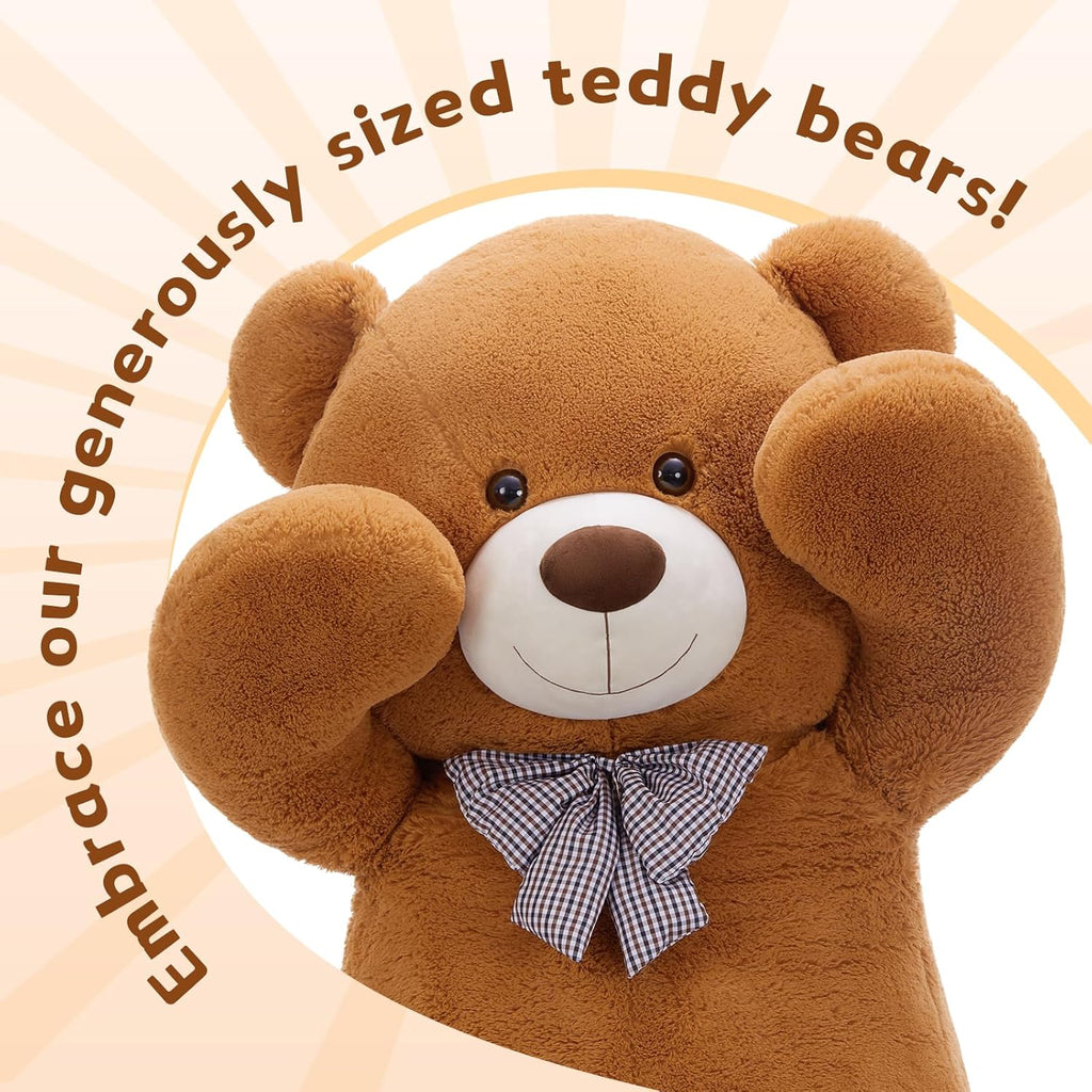 Giant Teddy Bear Plush Toy, Dark Brown, 47/55/59 Inches