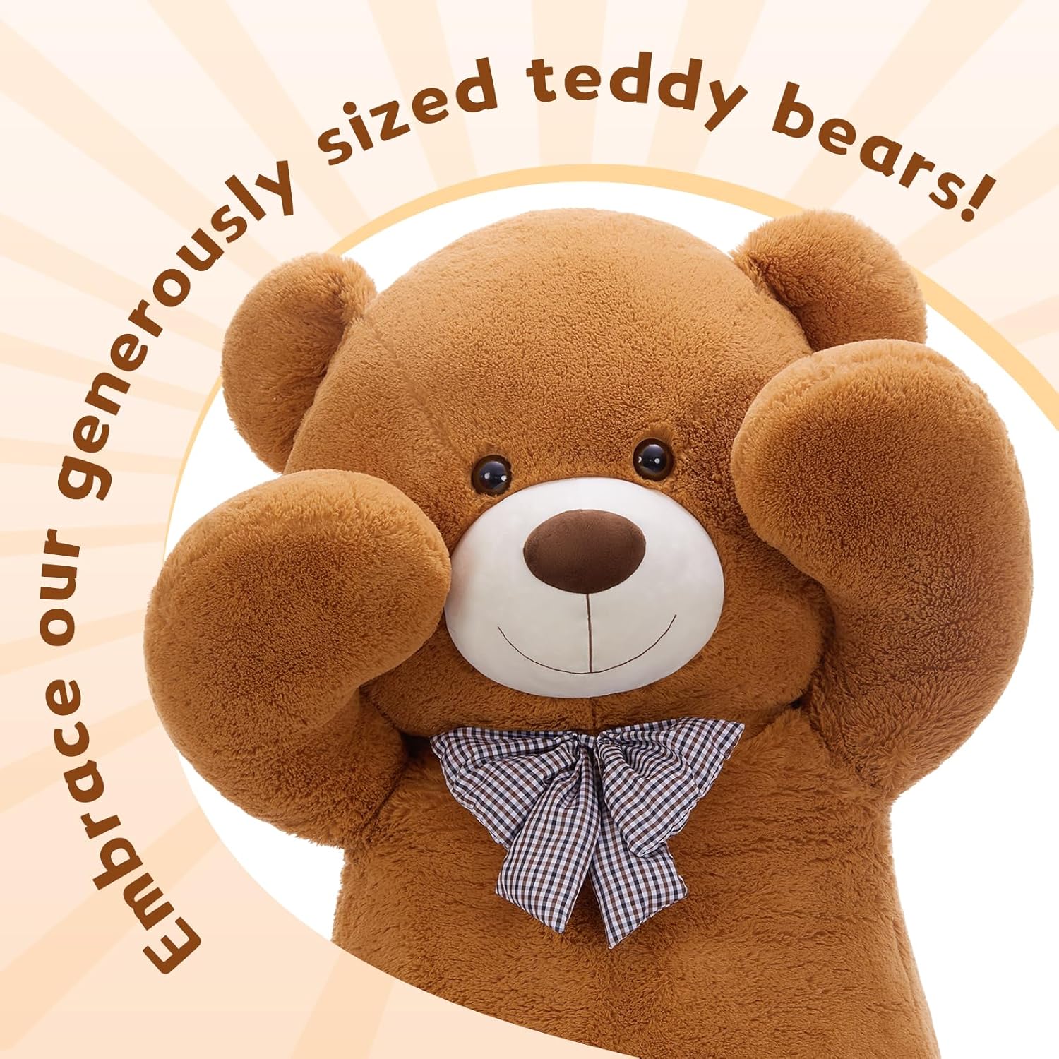 Giant Teddy Bear Plush Toy, Dark Brown, 47/55/59 Inches