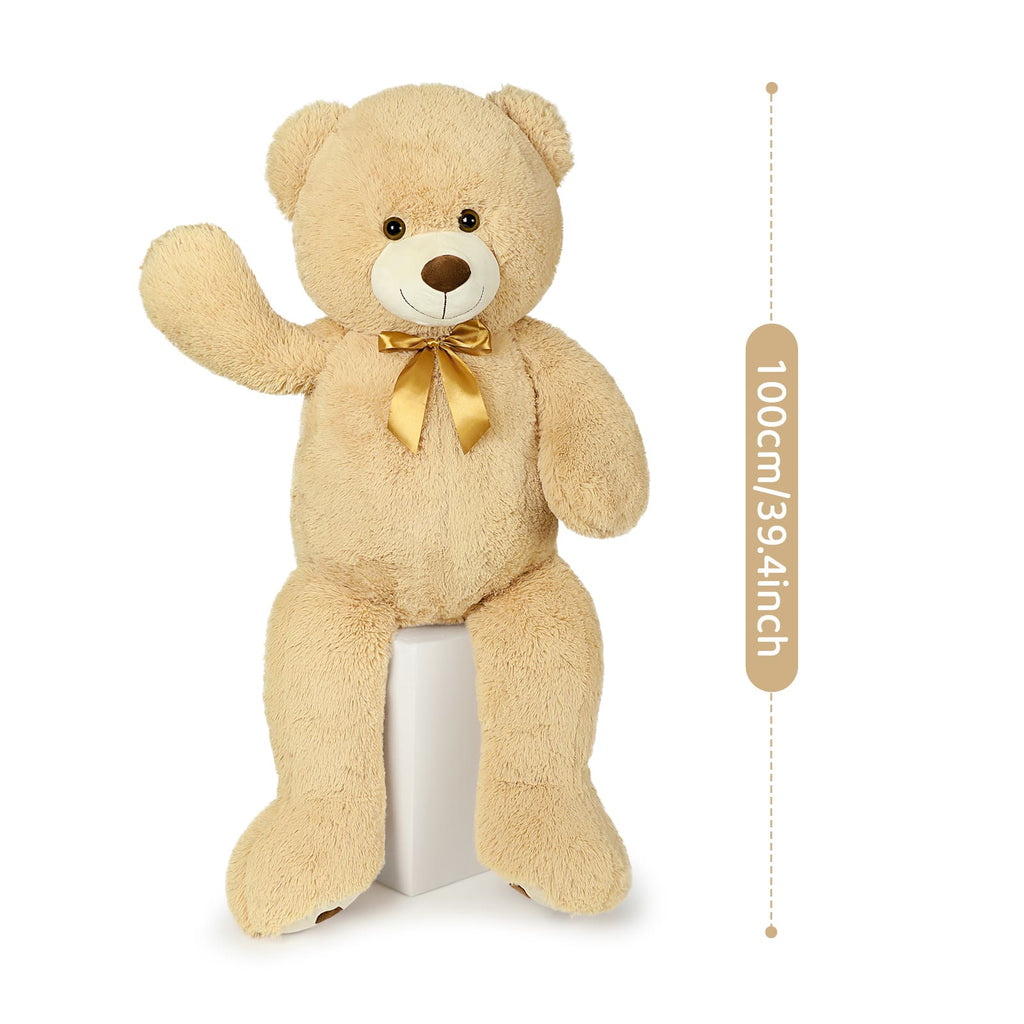 Giant Teddy Bear Plush Toy, Light Brown, 39/51 Inches