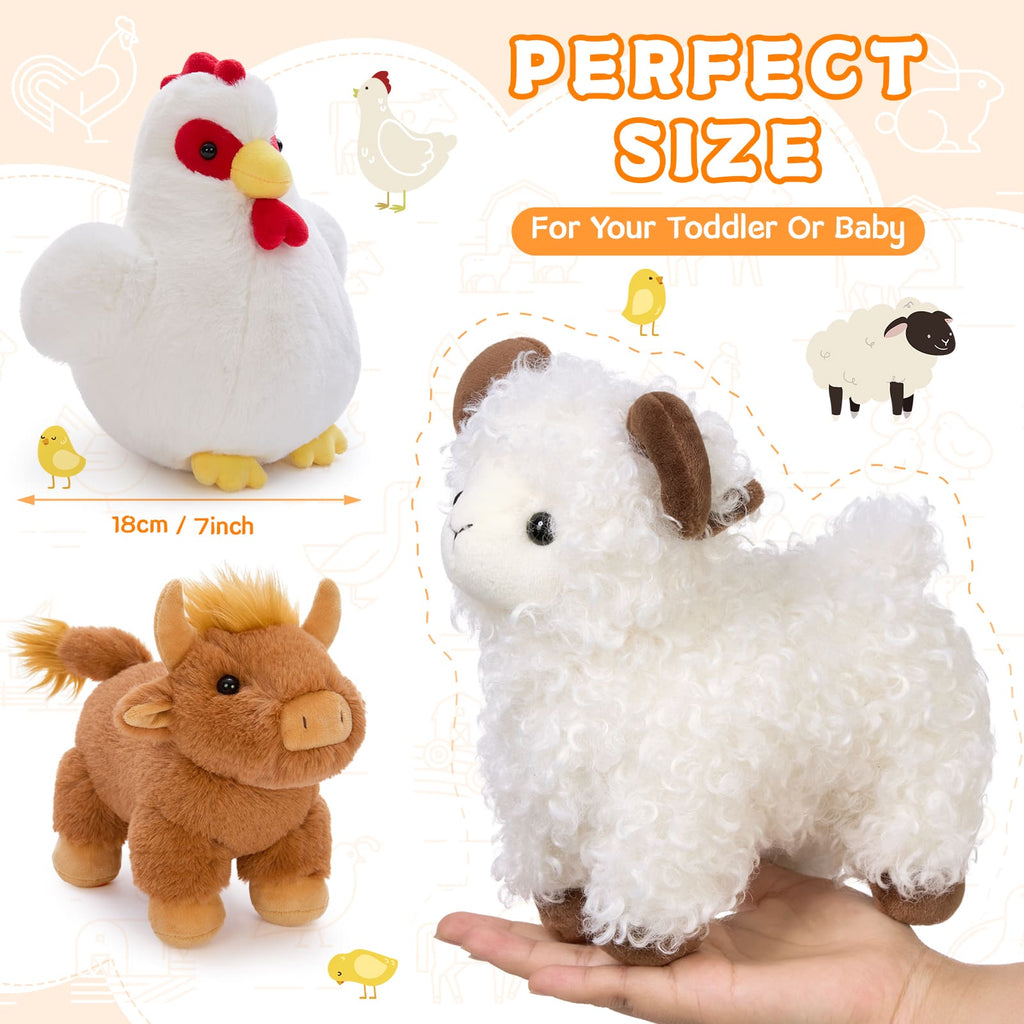 Farm Stuffed Animals Farm Plush Toys - Mini Plush Toy Assortment - Party Favors for Guests - Adopt a Plush Animal - Birthday/Christmas Gift for Children - Free Shipping Now