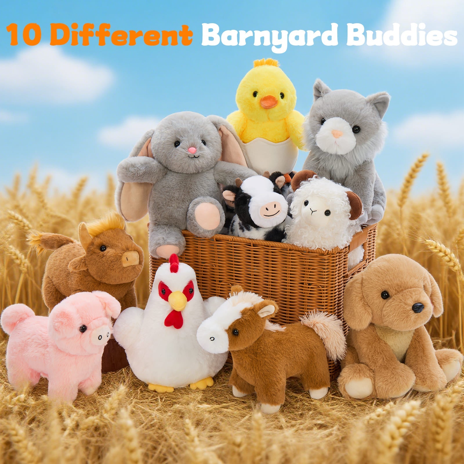 Farm Stuffed Animals Farm Plush Toys - Mini Plush Toy Assortment - Party Favors for Guests - Adopt a Plush Animal - Birthday/Christmas Gift for Children - Free Shipping Now