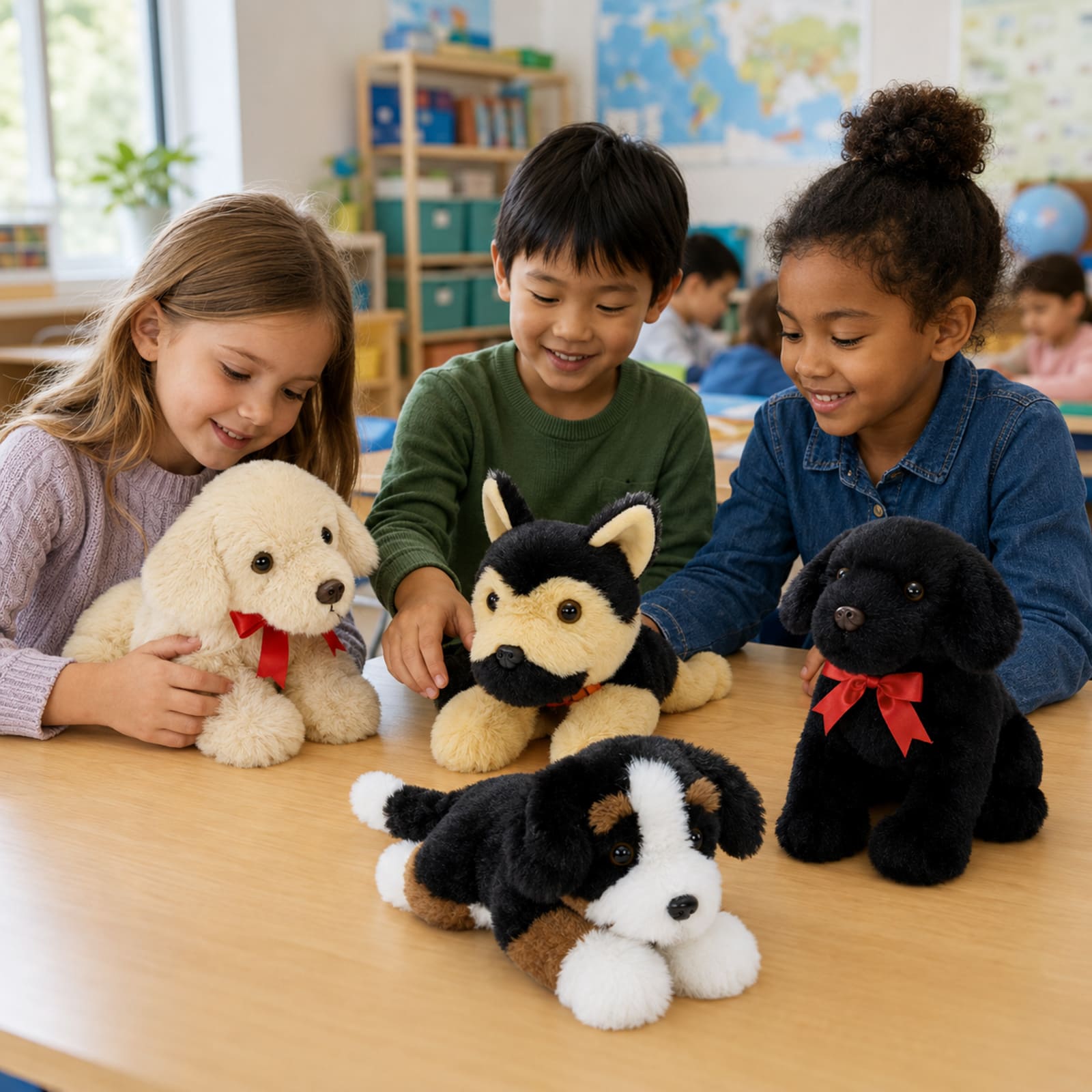 Dog Plush Toy Set Soft Stuffed Puppy Collection, 13.8 Inches
