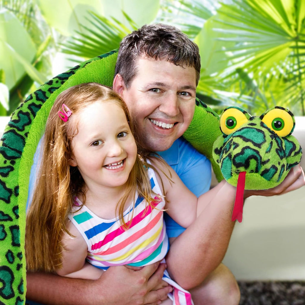 Realistic Snake Stuffed Animals - 98 Inches Long Boa Plush Toys - Lifelike Snake Plushies - Giant Boa Soft Toys - Chinese Year of the Snake - Christmas/Birthday/Halloween/New Year Gift Ideas - MorisMos Stuffed Animals